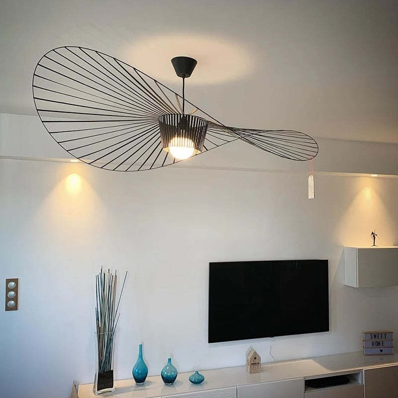 Xelion Pendant Light Modern Flower Fabric Black/White/Gold/Brown