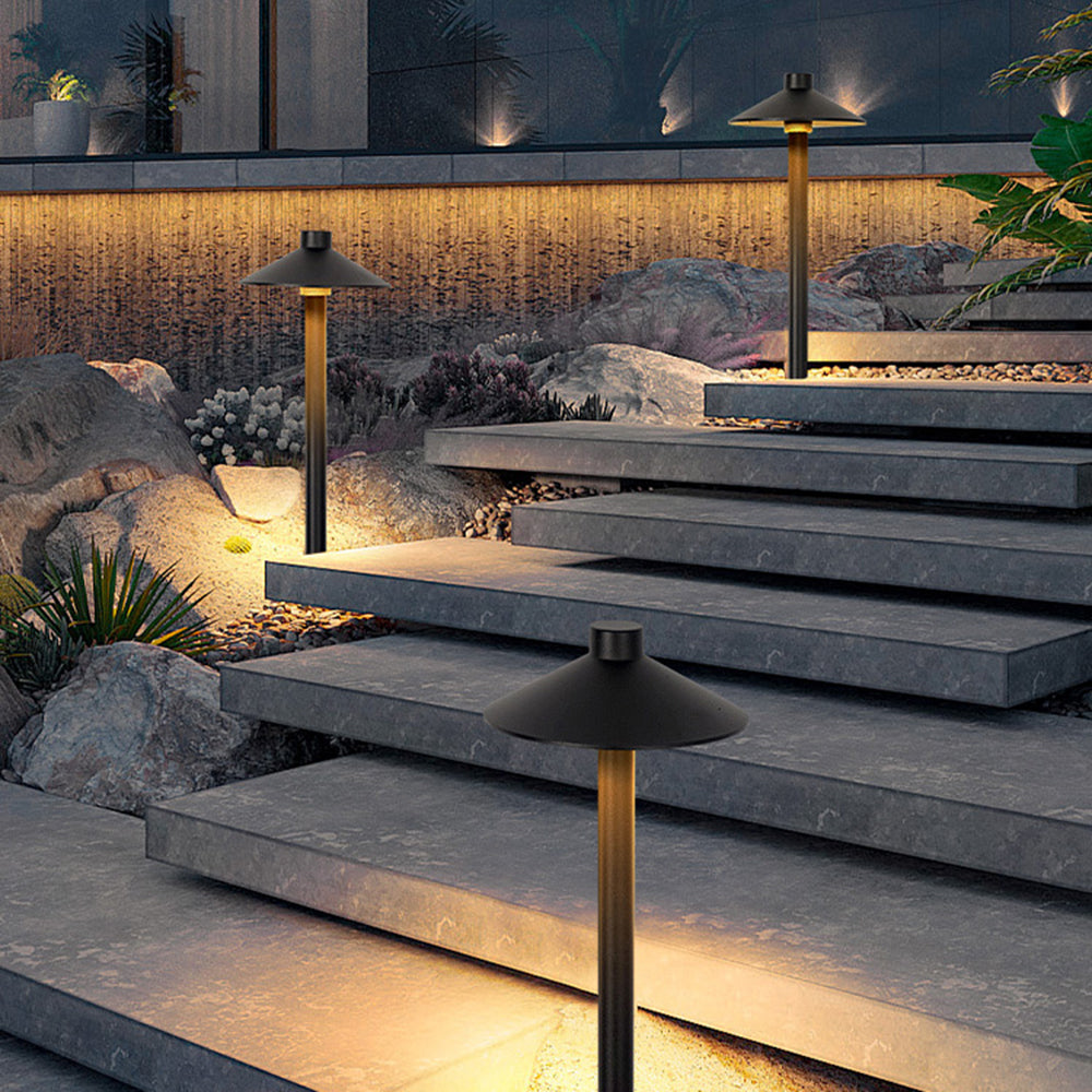 Dorvenia Outdoor Path Light Contemporary Cap-Shaped Black