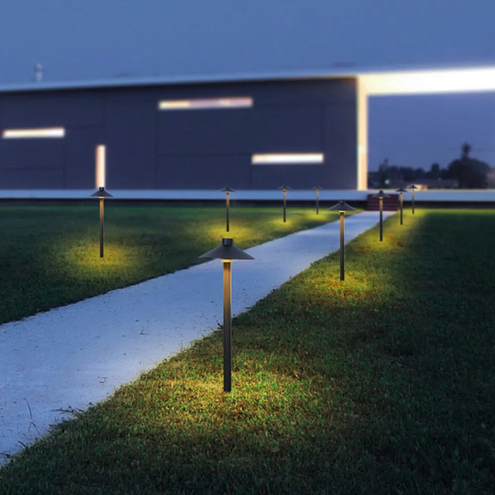 Dorvenia Outdoor Path Light Contemporary Cap-Shaped Black