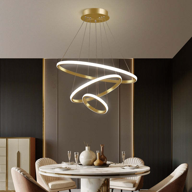 Tavonex Modern Ring Pendant Light, 2/3/4 Rings