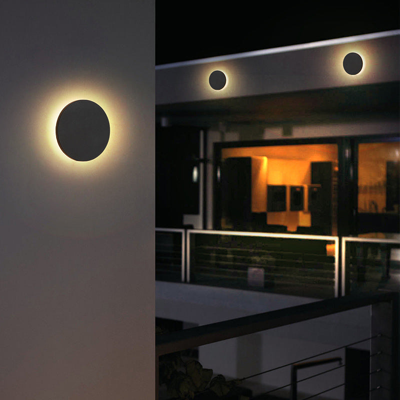 Dori Minimalist Round/Square Outdoor Wall Lamp LED, Black/White