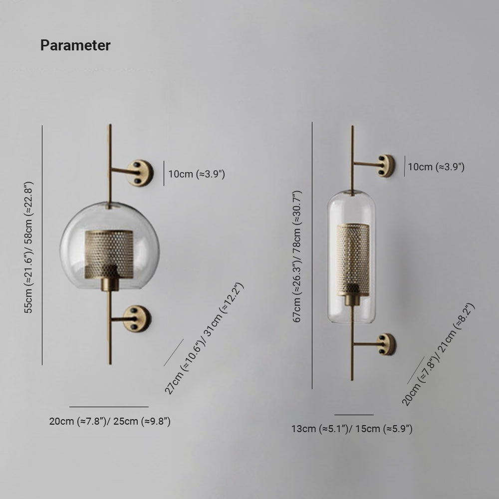 Seniq Industrial Classy Global Clear Glass Wall Lamp