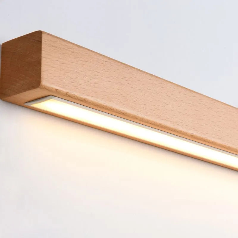 Varelin Wall Lamp Linear Mirror Wooden Front Vanity