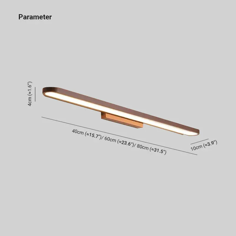 Auril Modern Wall Lamp Mirror Front, Curved, Black/Coffee