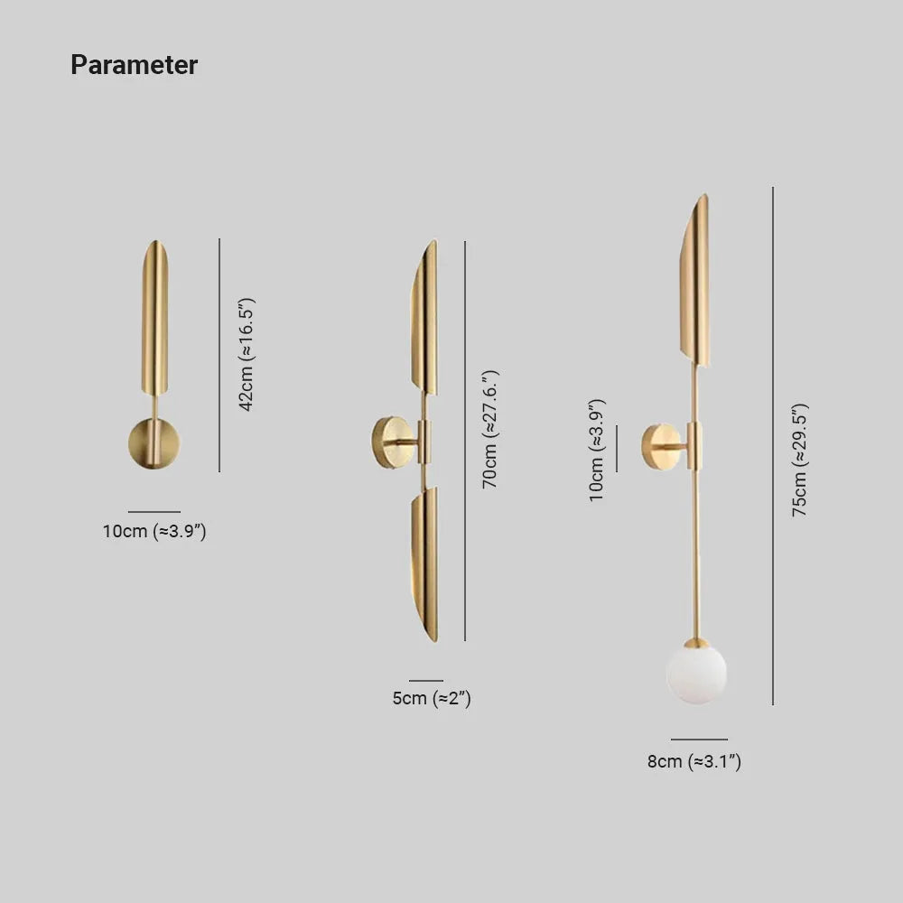 Zorva Wall Lamp Luxury Double-head Golden Scabbard