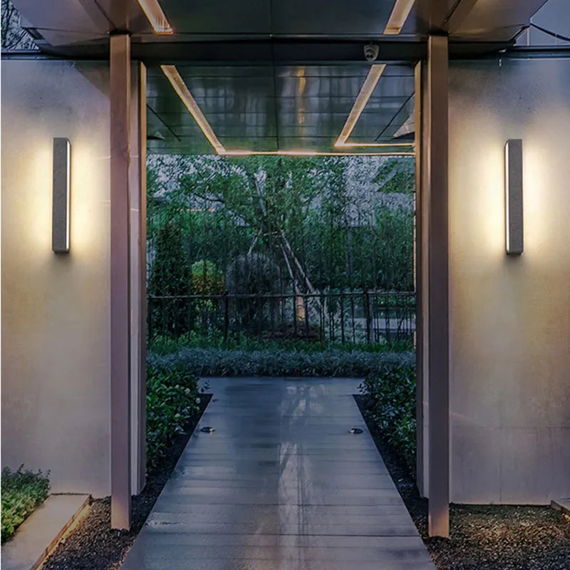 Davel LED Outdoor Wall Lamp, Black & White