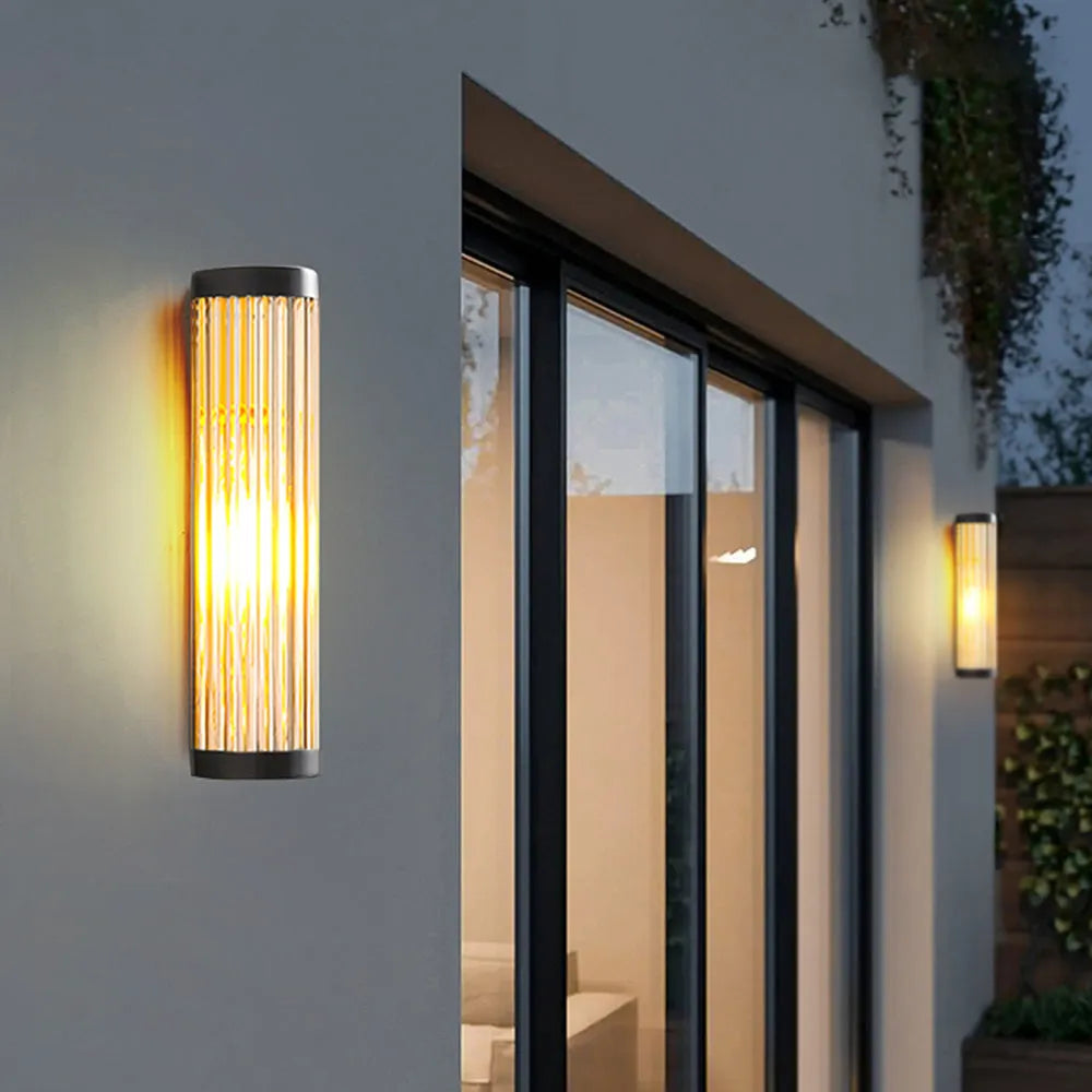 Seluno Wall Lamp Modern Semi-Cylindrical Outdoor Black