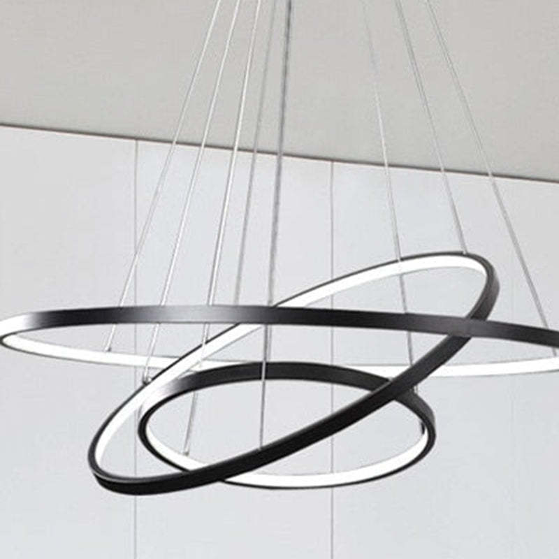 Toriq Pendant Light, Inner Ring Illuminated, White/Black/Gold