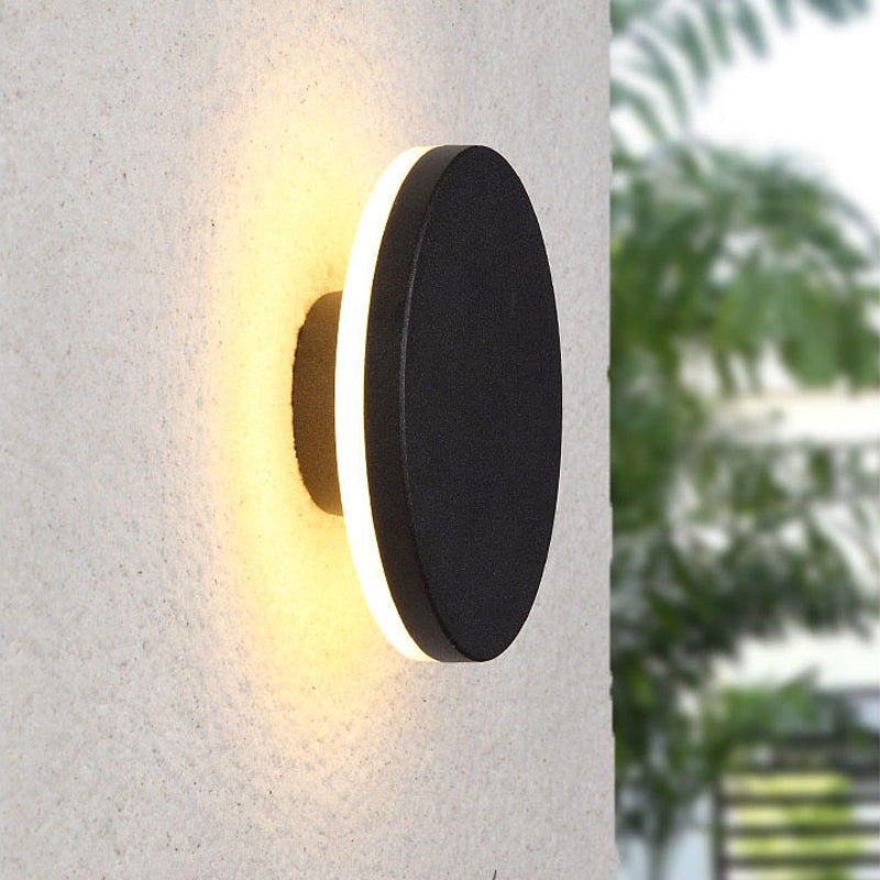 Dori Minimalist Round/Square Outdoor Wall Lamp LED, Black/White