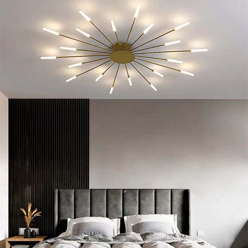 Kovon Flush-Mount Ceiling Light Fireworks, Black/Gold