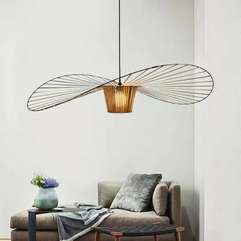 Xelion Pendant Light Modern Flower Fabric Black/White/Gold/Brown