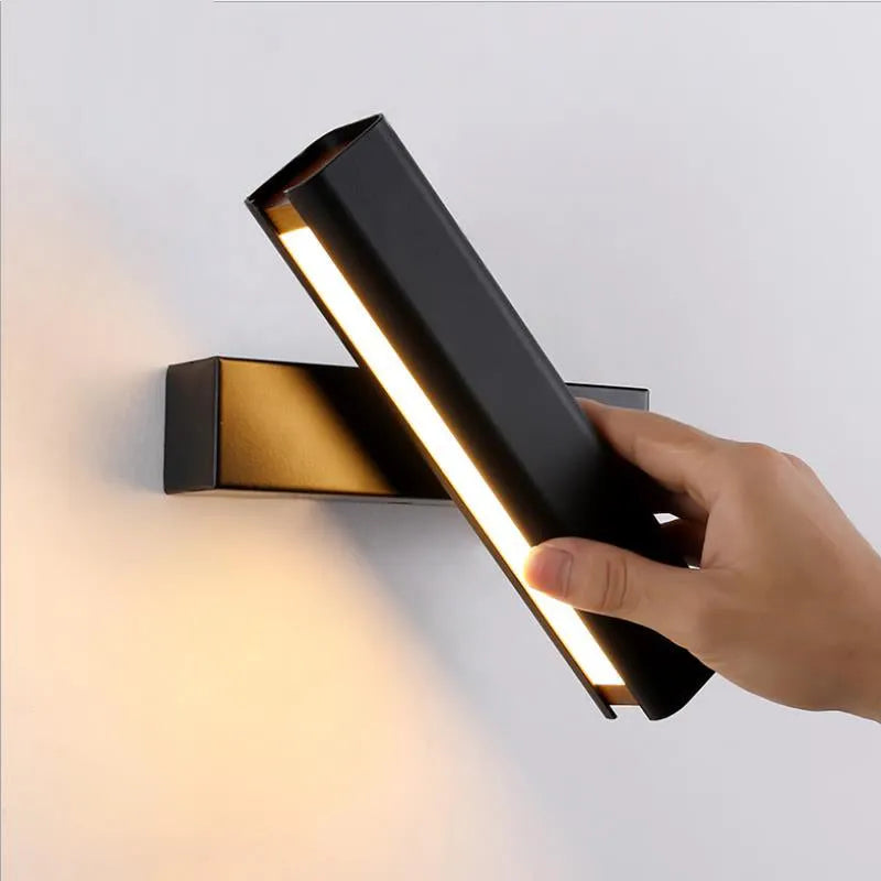 Heri Modern Rectangles Rotatable Wall Lamp, Black/White
