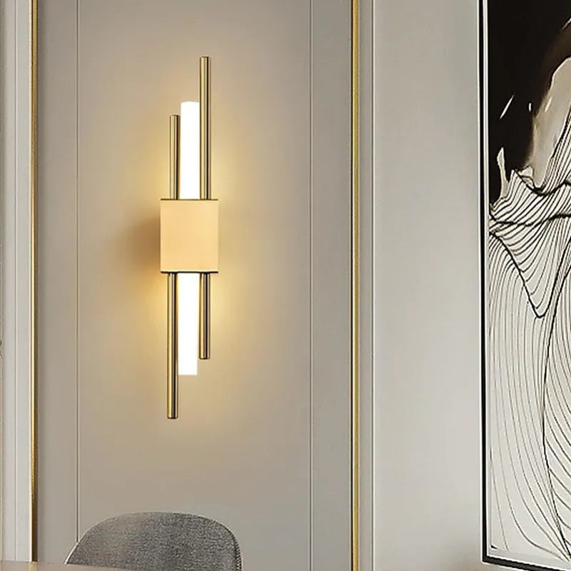 Nariq Modern Bar LED Wall Lamp, Black/Gold