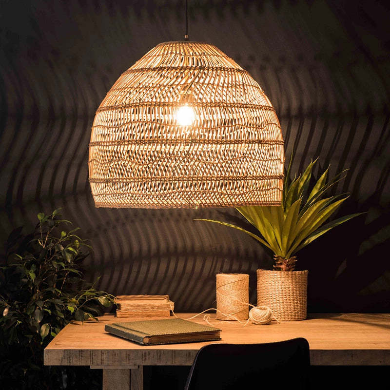 Lixi Rattan Bamboo Lampshade Hand Knitted Pendant Light