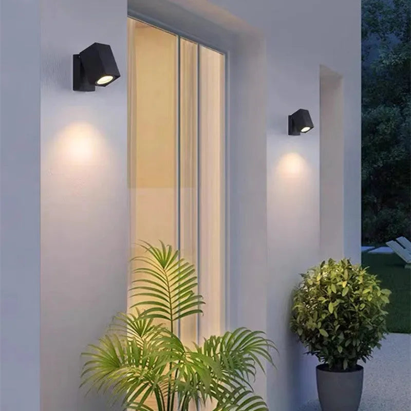 Lyris Wall Lamp Modern Outdoor Rotatable Spotlight Black