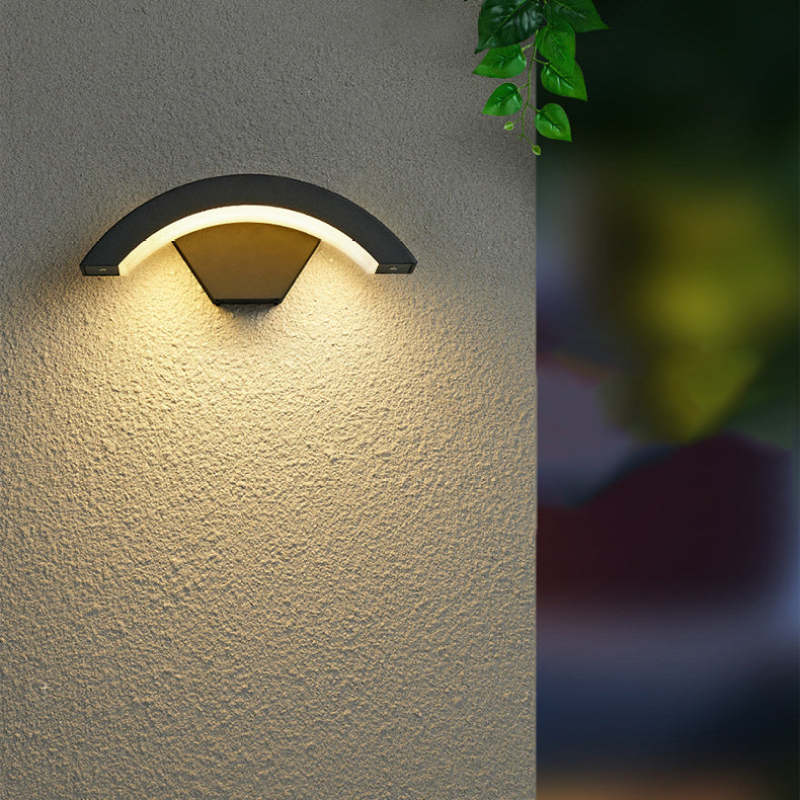 Alvyn Wall Lamp Nordic Arc Waterproof LED Outdoor Black