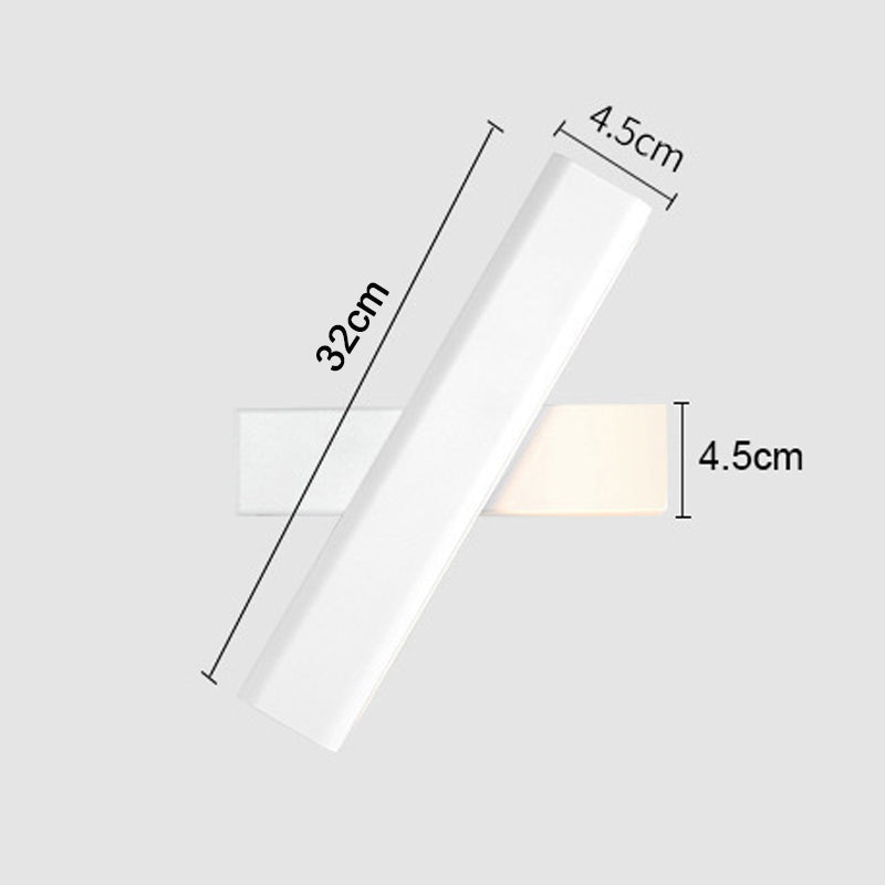 Heri Modern Rectangles Rotatable Wall Lamp, Black/White