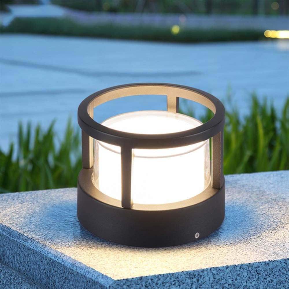 Alvian Outdoor Light Modern Cylindrical Bollard Black