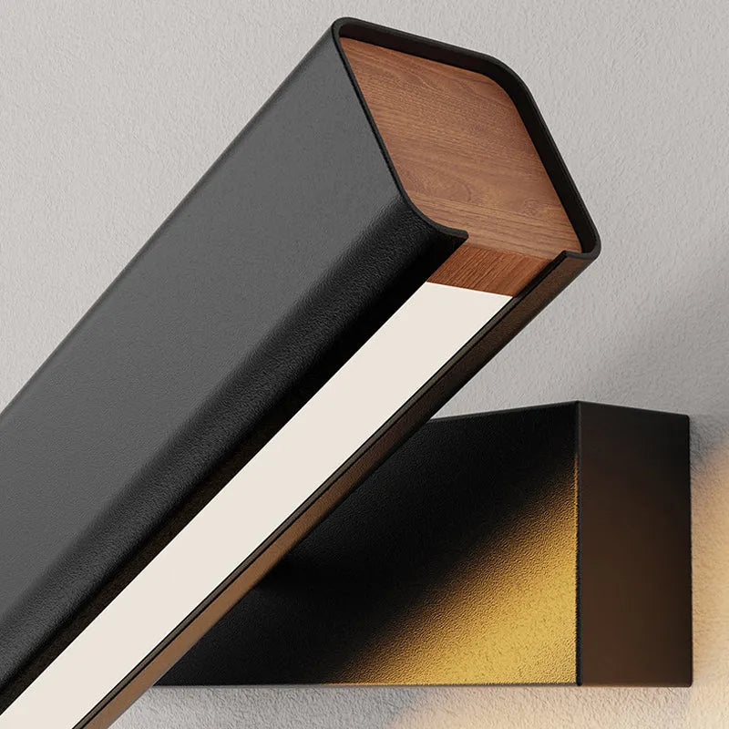 Heri Modern Rectangles Rotatable Wall Lamp, Black/White