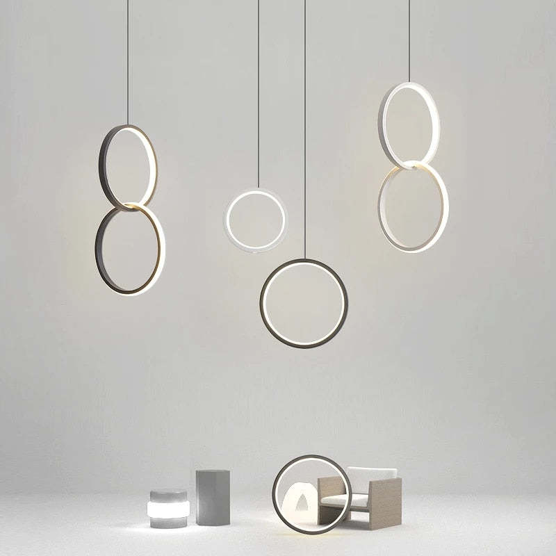 Kori Modern LED Pendant Light Black/White Living Room
