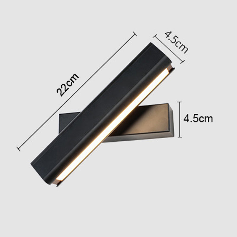 Heri Modern Rectangles Rotatable Wall Lamp, Black/White