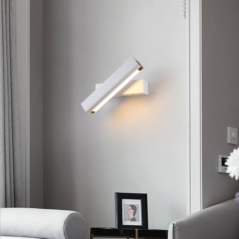 Heri Modern Rectangles Rotatable Wall Lamp, Black/White