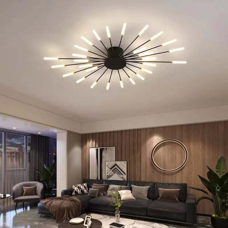 Kovon Flush-Mount Ceiling Light Fireworks, Black/Gold