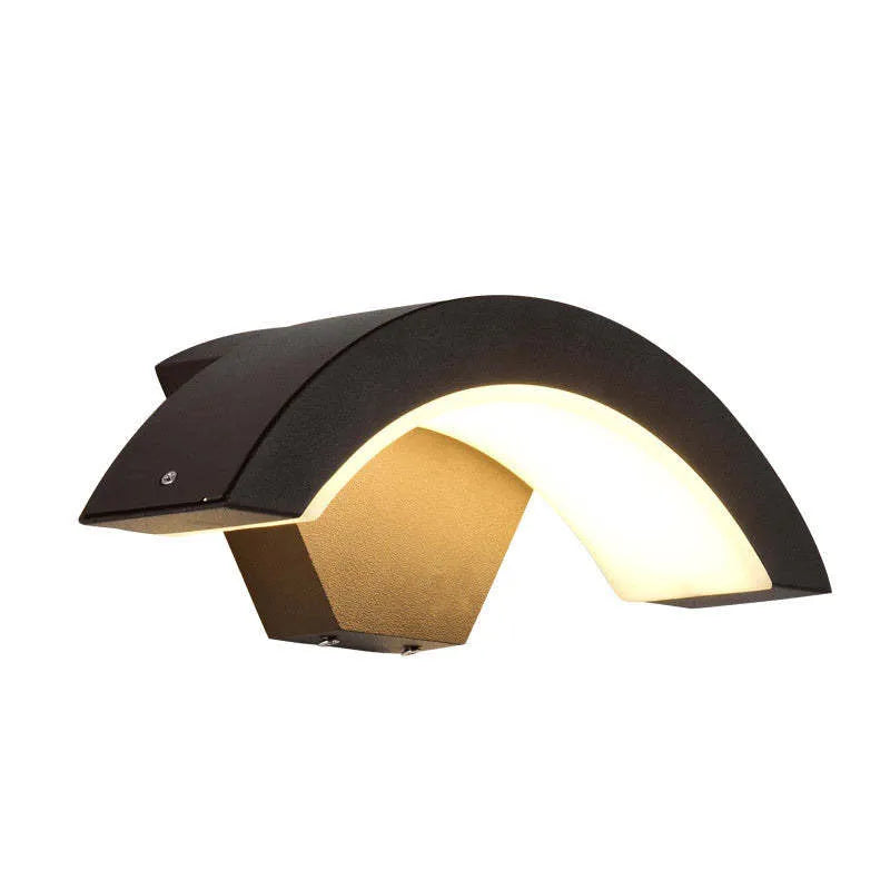 Alvyn Wall Lamp Nordic Arc Waterproof LED Outdoor Black
