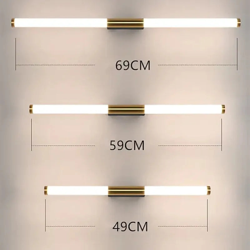 Aeri Minimalist Linear Wall Lamp, Gold