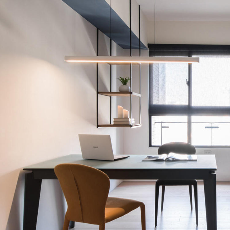 Eron Minimalist Classic Black & White Linear Pendant Light