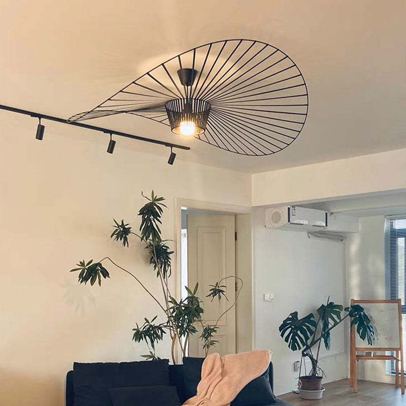 Xelion Pendant Light Modern Flower Fabric Black/White/Gold/Brown