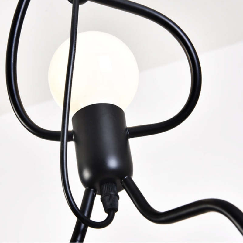 Esi Retro Modern Iron Man Pendant Light, Black