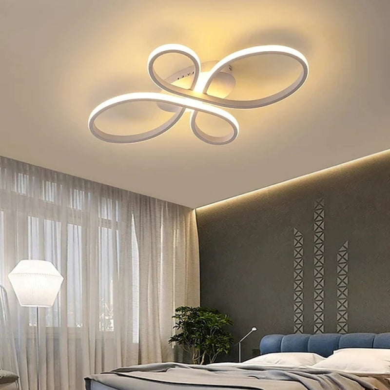 Rori Modern LED Multi Rings Flush Mount Ceiling Light, Brown/White