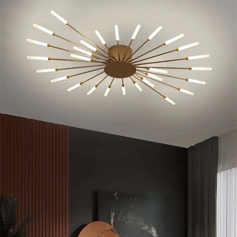 Kovon Flush-Mount Ceiling Light Fireworks, Black/Gold
