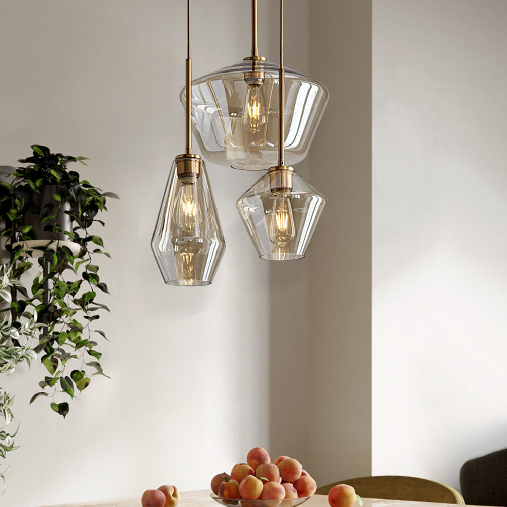 Virelo Pendant Light Glass Clear/Amber Diamond