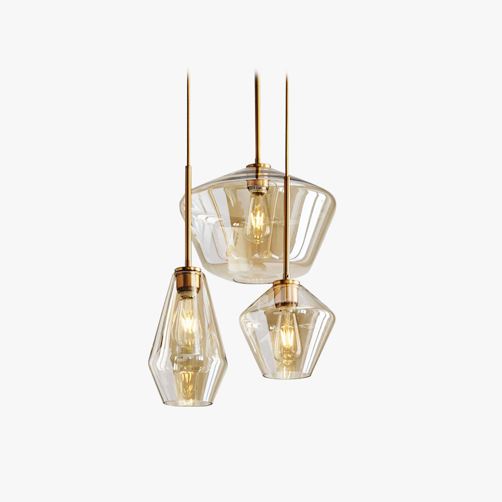Virelo Pendant Light Glass Clear/Amber Diamond