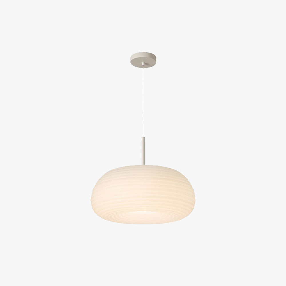 Zoriel Pendant Light White Glass Drum Shape