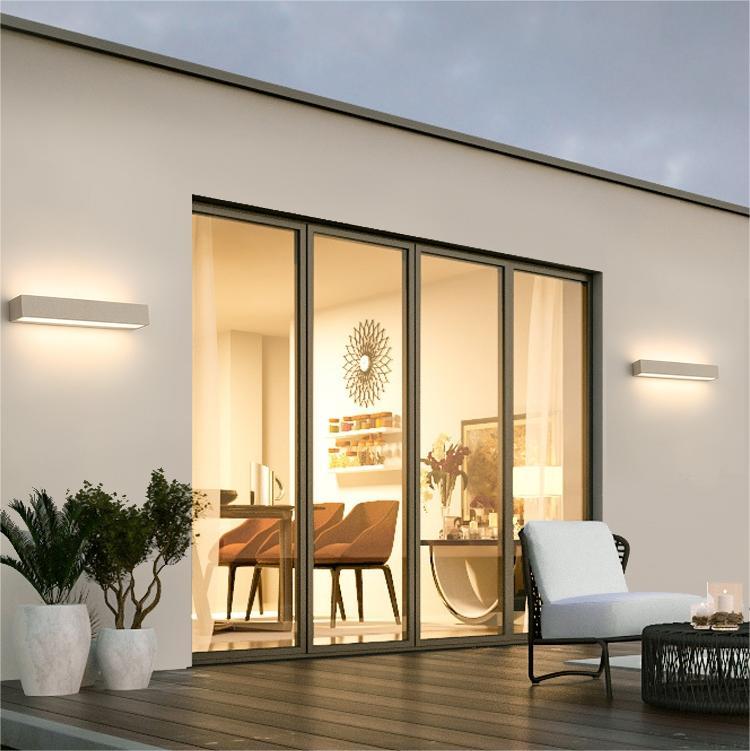 Davel LED Outdoor Wall Lamp, Black & White