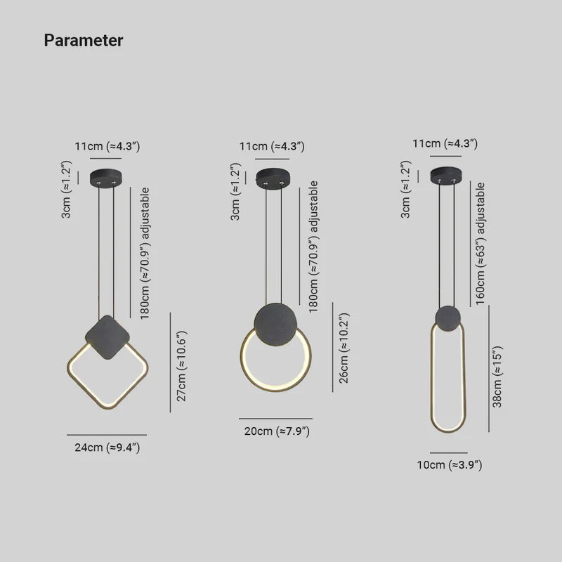 Kori Modern LED Pendant Light Black/White Living Room