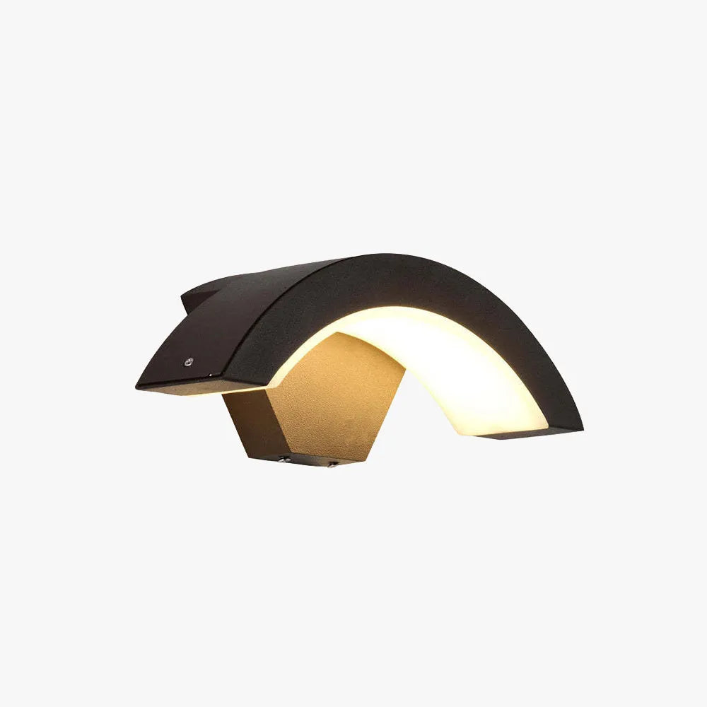 Alvyn Wall Lamp Nordic Arc Waterproof LED Outdoor Black