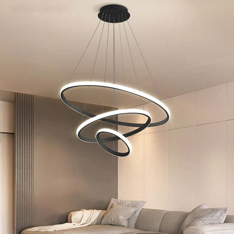 Tavonex Modern Ring Pendant Light, 2/3/4 Rings