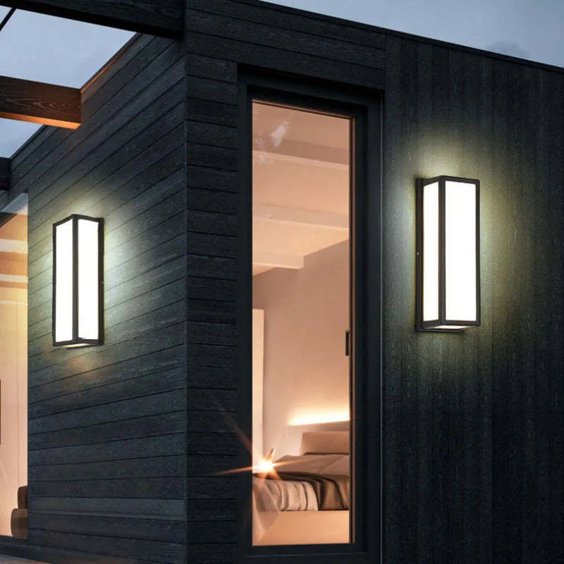 Noven Wall Lamp Modern Waterproof Cross Outdoor Black