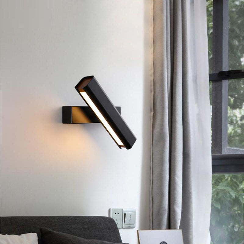 Heri Modern Rectangles Rotatable Wall Lamp, Black/White