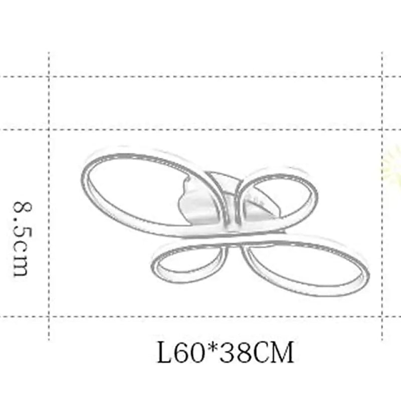 Rori Modern LED Multi Rings Flush Mount Ceiling Light, Brown/White