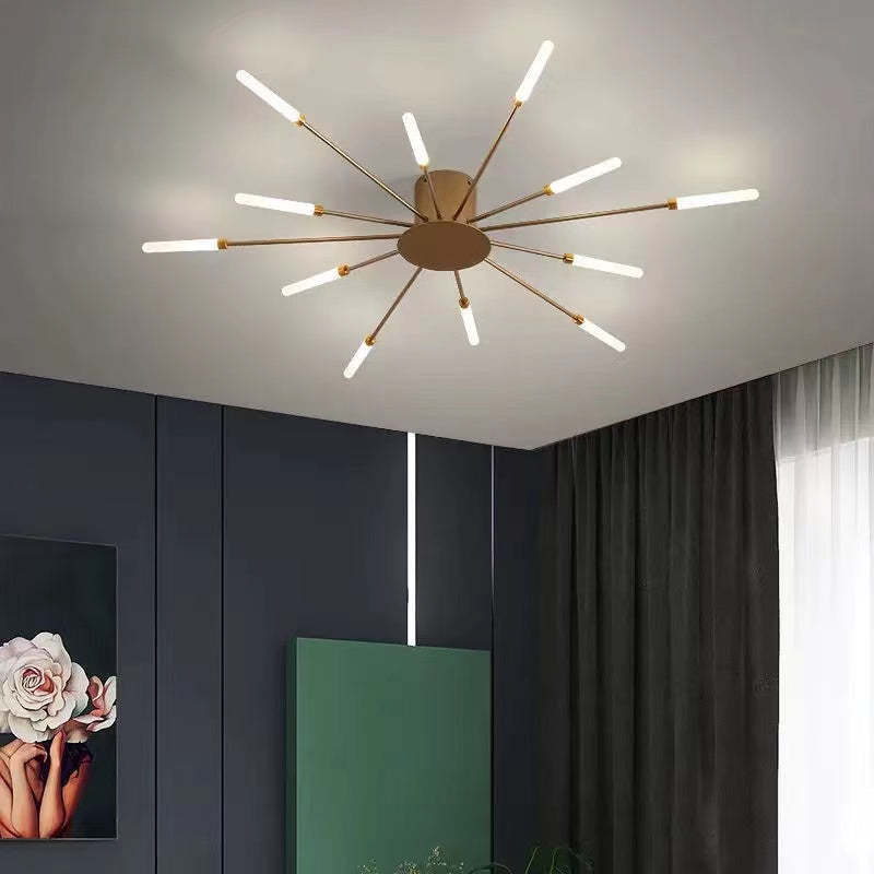 Kovon Flush-Mount Ceiling Light Fireworks, Black/Gold