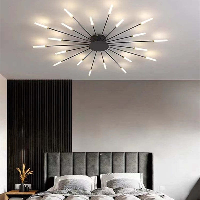 Kovon Flush-Mount Ceiling Light Fireworks, Black/Gold