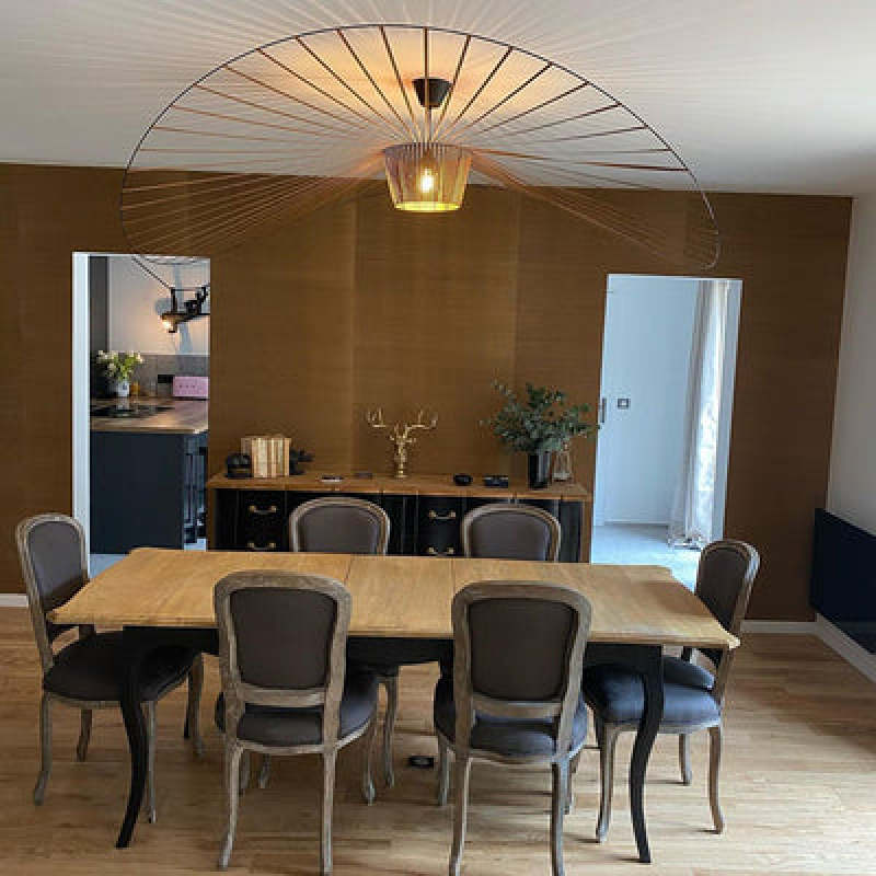 Xelion Pendant Light Modern Flower Fabric Black/White/Gold/Brown
