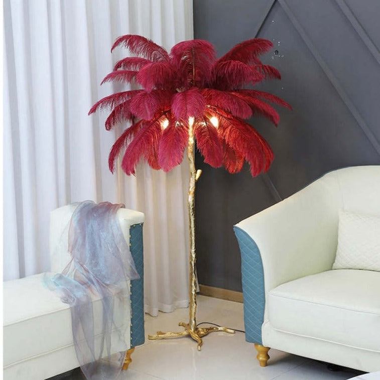 Salenor Nordic Luxury Unique Ostrich Feather Floor Lamp/Table Lamp