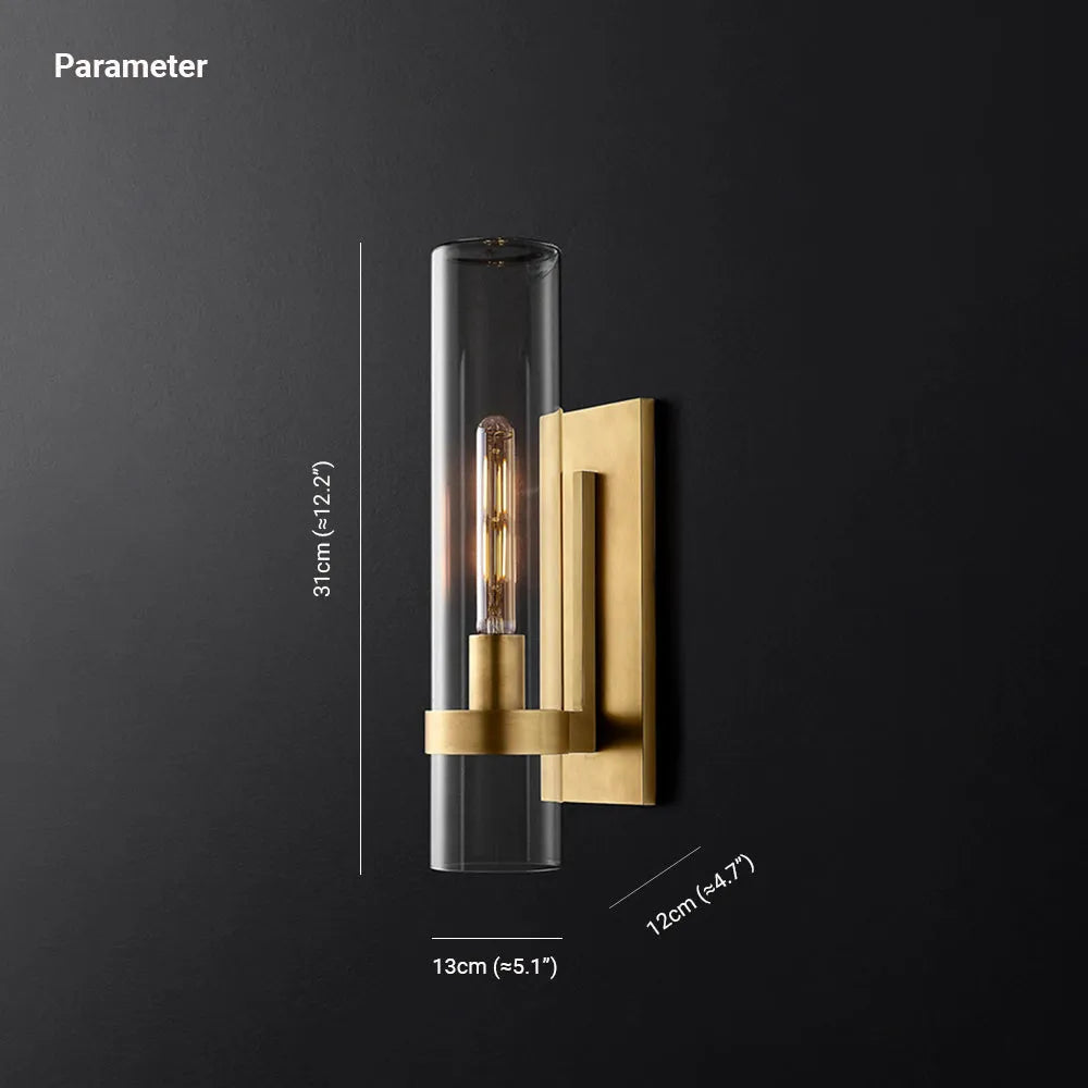 Zenil Glass Cylinder Modern Wall Light