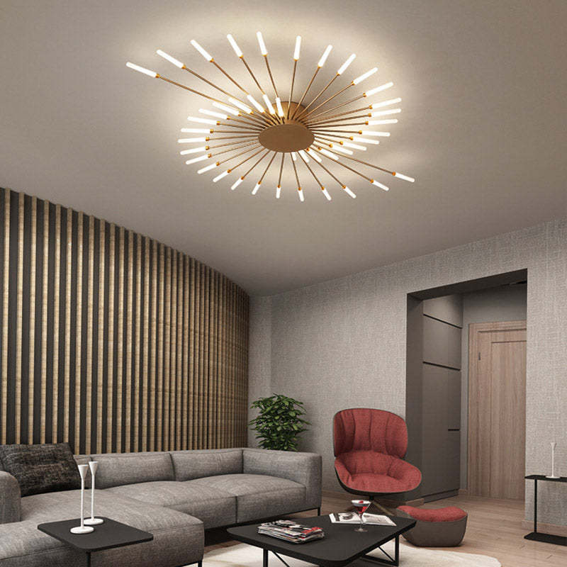 Kovon Flush-Mount Ceiling Light Fireworks, Black/Gold